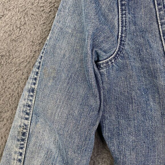 Rogan Denim Trucker Jacket Cropped Distressed Made in USA Cotton Designer S - Picture 11 of 11